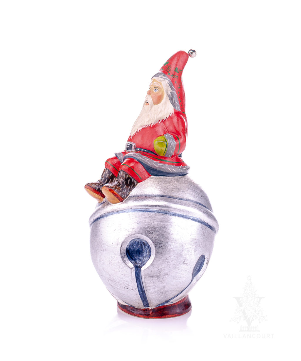 Santa On Silver Bell From Vaillancourt