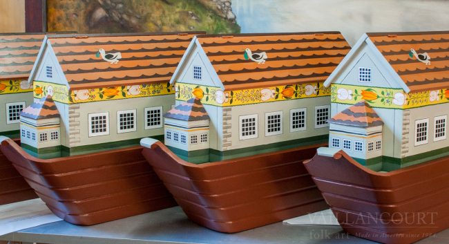 Byers Choice, Ltd. Noah's Arks repainted by Judi Vaillancourt for the sold out Ark Club