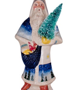 Father Christmas with Snowing Tree band on white coat