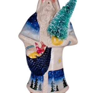 Father Christmas with Snowing Tree band on white coat