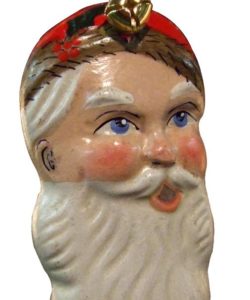Chalkware Santa Head Ornament