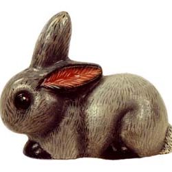 One of a Kind - Grey resting rabbit
