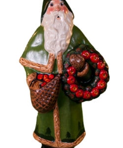 Green Santa with Apple Wreath