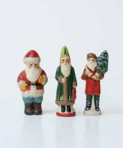 Set of Four Mini Father Christmas Figures matched numbered sets