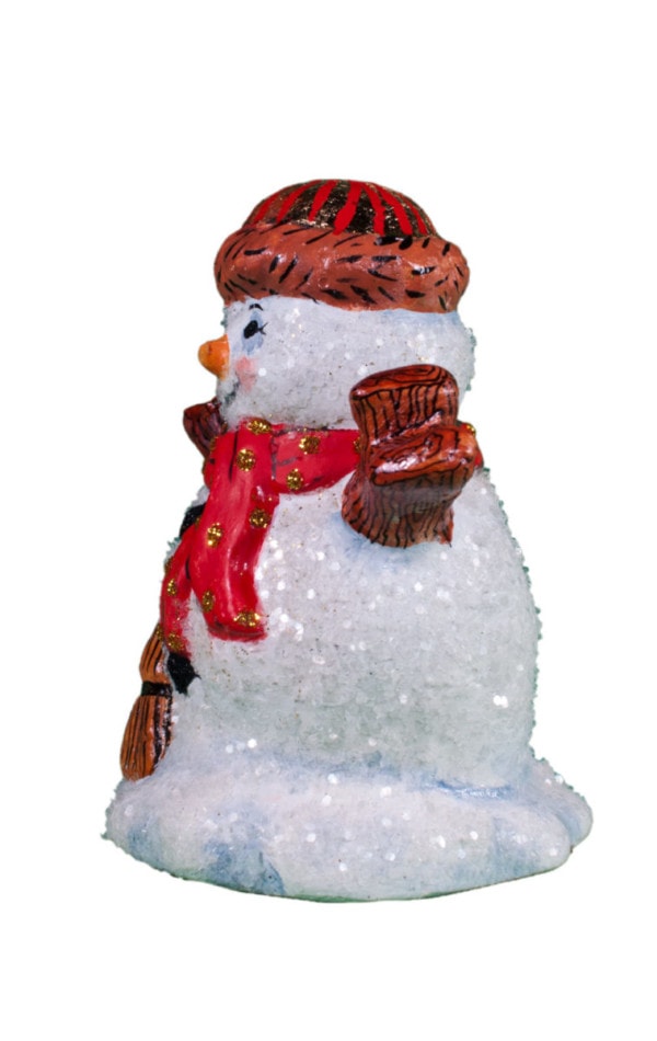 Glittered Snowman with Broom