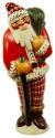 Santa Leaning on Stick with Plaid Pants