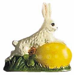 Small Bunny Pushing Yellow Polka Dot Egg