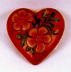Small Flat Heart with Flower