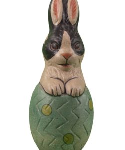 Black and White Rabbit with Teal Egg