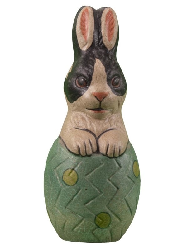 Black and White Rabbit with Teal Egg