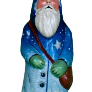 Blue Father Christmas with Star Coat