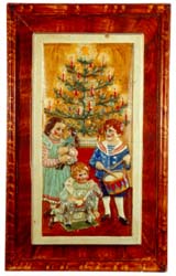 Christmas Tree Plaque with Three Children