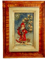 Father Christmas Holding Tree Plaque