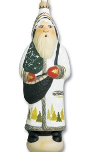 White Father Christmas with pines on coat