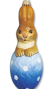 Boy bunny in blue dotted egg