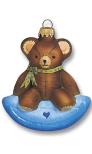 Classic teddy on blue rocker