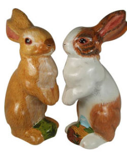 Two Rabbits with mould Bookend Rabbits