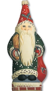 Santa on chimney with toy sack