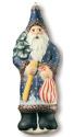 Blue Father Christmas in Snowman Coat