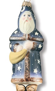 Blue Father Christmas with stars