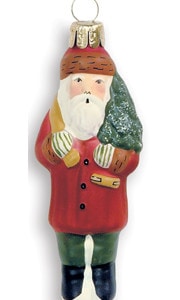 Mini red Father Christmas with tree (hanger)