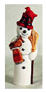 Snowman with Bird on Hat