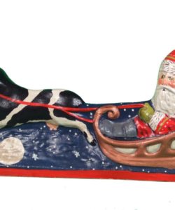 Calf Pulling Santa Sleigh