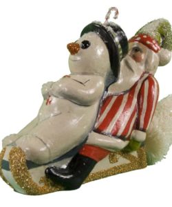 Sledding Santa and Snowman