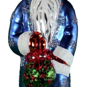 Glitzy Santa with Kissing Ball