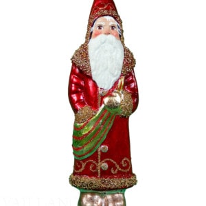 Tall Red Coat Glimmer Santa