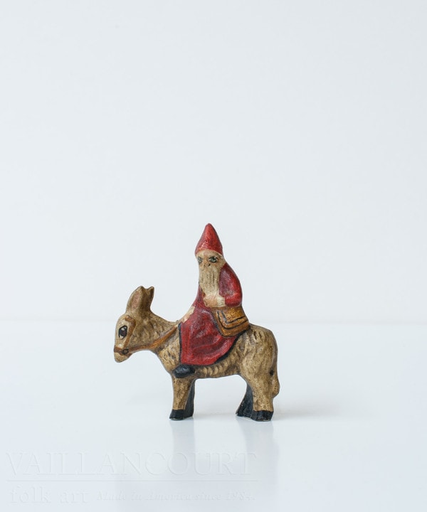 Tiny Father Christmas on Donkey