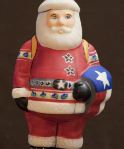 Texas Santa Glass Ornament