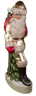 Walking Stick Father Christmas in Gold