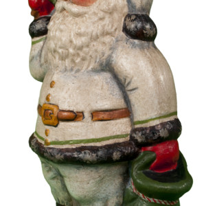 Santa in White Holding Tree