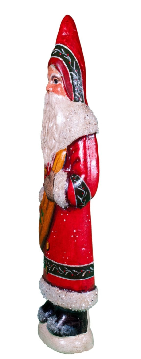 Father Christmas in Red and Green Banded Coat