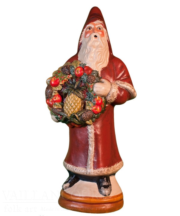 Red Santa with Pineapple Wreath