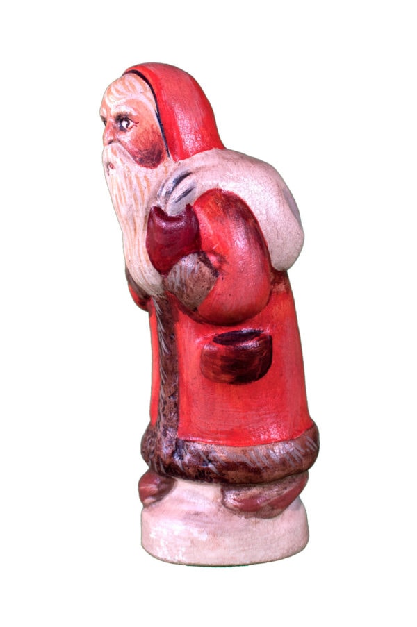Apricot Father Christmas Hunched with White Sack