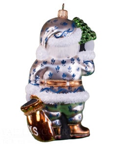 Blue and White Glimmer Santa