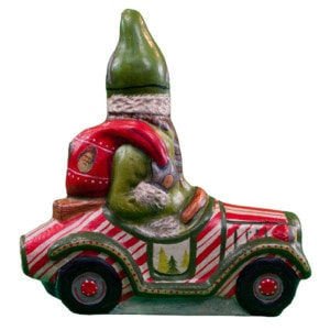Santa in Candy Cane Car