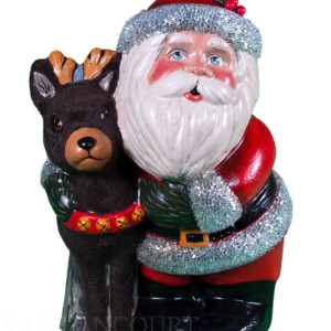 Santa Hugging Fuzzy Reindeer