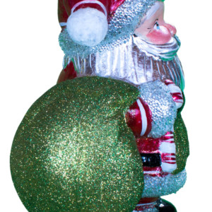 Round Glimmer Santa with Fuzzy Teddy