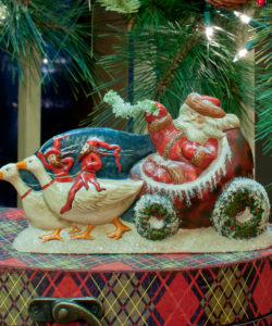 Santa in Christmas Pudding Cart