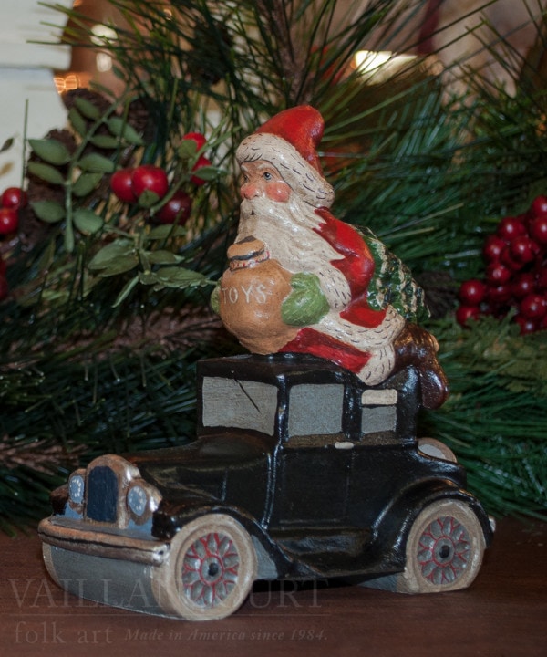 Santa Riding Ford Model T