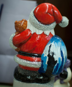 Round Santa with Fuzzy Teddy