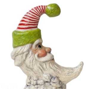 Santa in Moon with Striped Hat