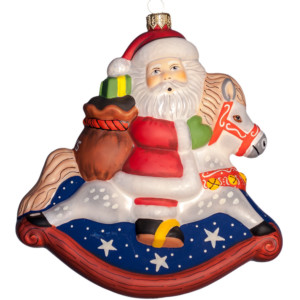 Santa on Rocking Horse Ornament