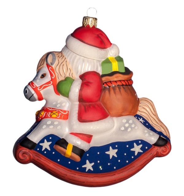 Santa on Rocking Horse Ornament