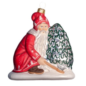 Starlight Santa in Red Ornament