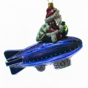 Santa on Zeppelin Ornament