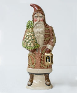 Santa in Peach Brocaded Coat